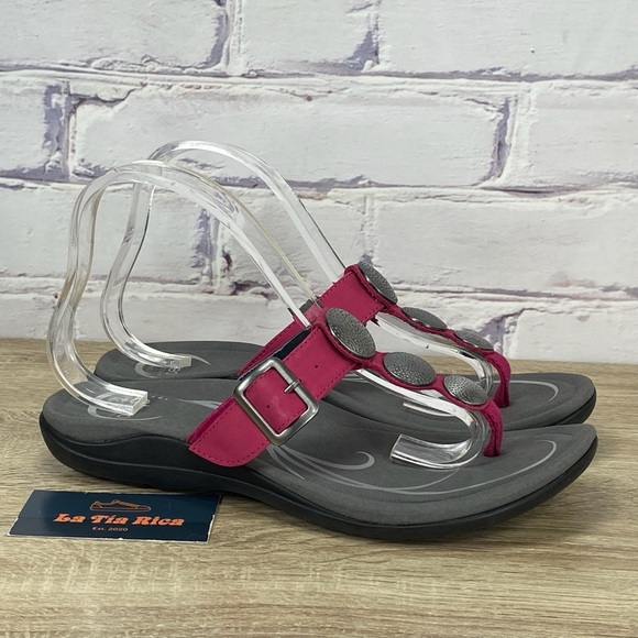 Abeo Shoes - Abeo Pink and Gray Casual Thong Sandals
